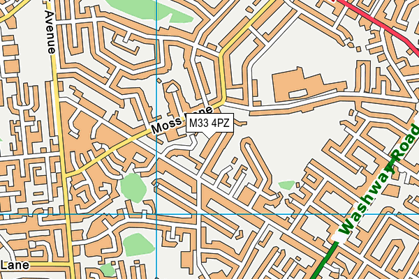 M33 4PZ map - OS VectorMap District (Ordnance Survey)