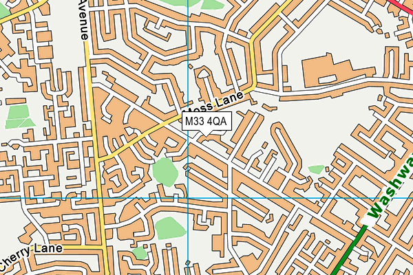 M33 4QA map - OS VectorMap District (Ordnance Survey)