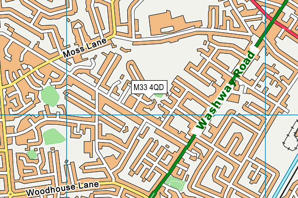 M33 4QD map - OS VectorMap District (Ordnance Survey)