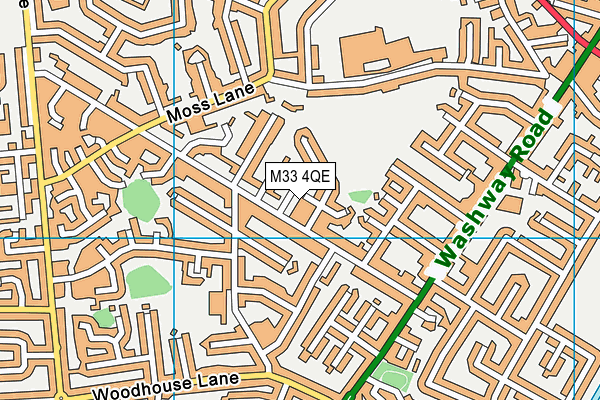 M33 4QE map - OS VectorMap District (Ordnance Survey)