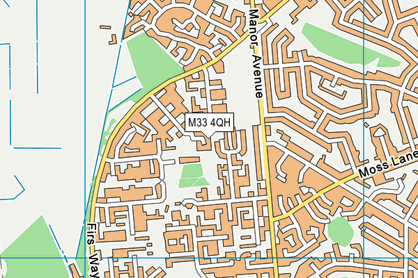 M33 4QH map - OS VectorMap District (Ordnance Survey)