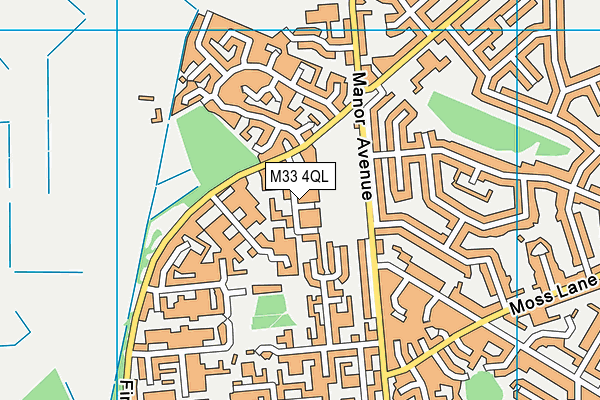 M33 4QL map - OS VectorMap District (Ordnance Survey)