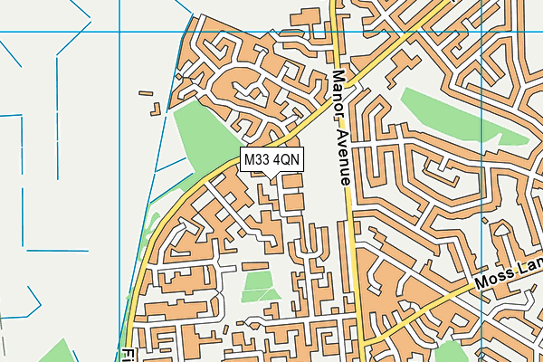 M33 4QN map - OS VectorMap District (Ordnance Survey)