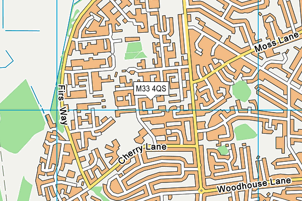 M33 4QS map - OS VectorMap District (Ordnance Survey)