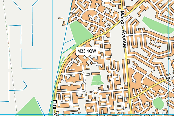 M33 4QW map - OS VectorMap District (Ordnance Survey)