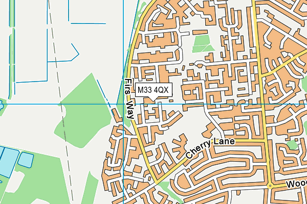 M33 4QX map - OS VectorMap District (Ordnance Survey)