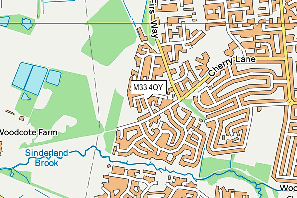 M33 4QY map - OS VectorMap District (Ordnance Survey)