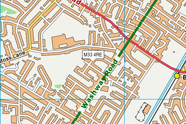 M33 4RE map - OS VectorMap District (Ordnance Survey)