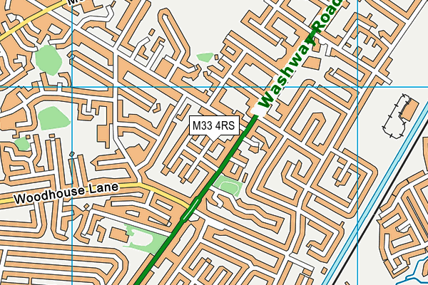 M33 4RS map - OS VectorMap District (Ordnance Survey)