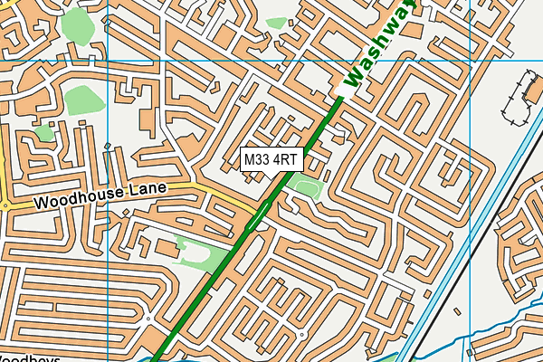 M33 4RT map - OS VectorMap District (Ordnance Survey)