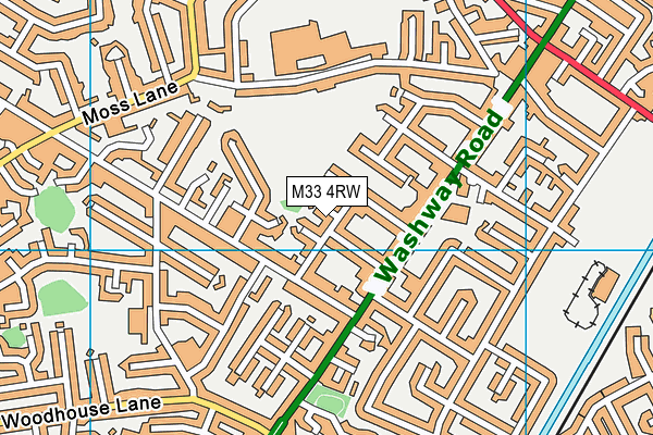 M33 4RW map - OS VectorMap District (Ordnance Survey)