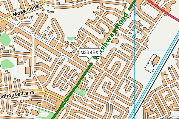 M33 4RX map - OS VectorMap District (Ordnance Survey)