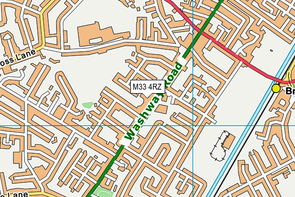 M33 4RZ map - OS VectorMap District (Ordnance Survey)