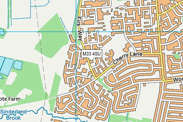 M33 4SU map - OS VectorMap District (Ordnance Survey)