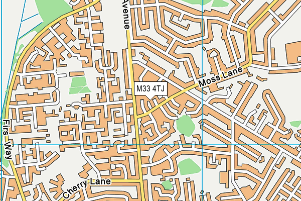 M33 4TJ map - OS VectorMap District (Ordnance Survey)