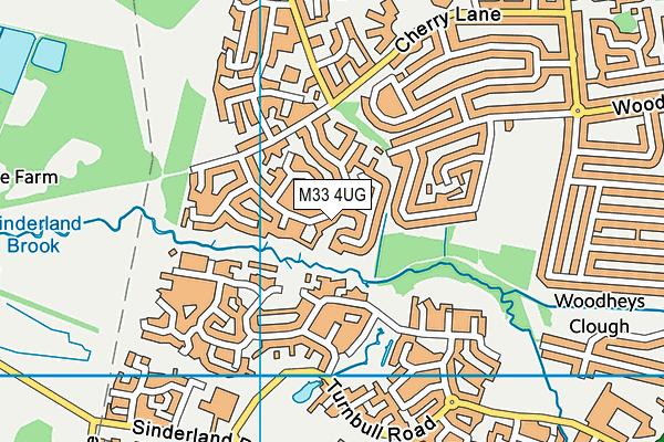 M33 4UG map - OS VectorMap District (Ordnance Survey)