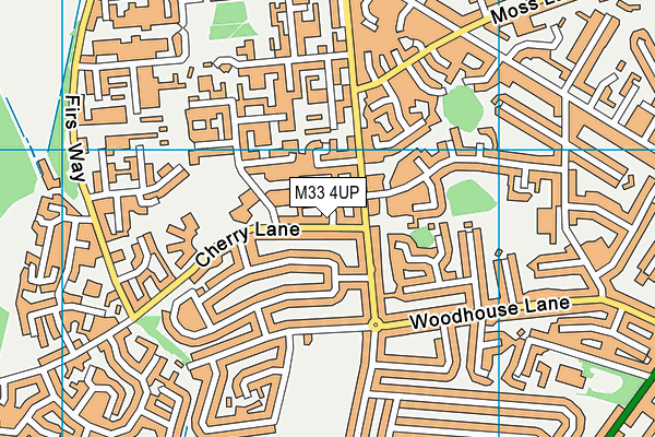 M33 4UP map - OS VectorMap District (Ordnance Survey)
