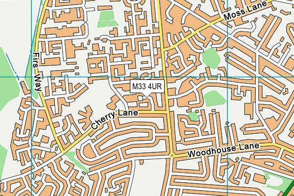 M33 4UR map - OS VectorMap District (Ordnance Survey)