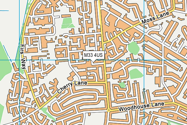 M33 4US map - OS VectorMap District (Ordnance Survey)