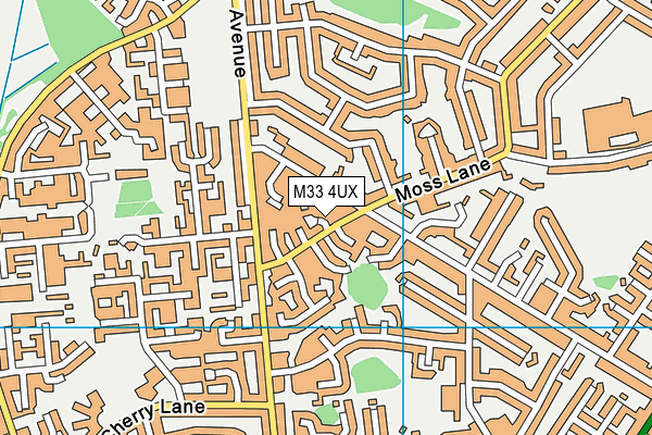 M33 4UX map - OS VectorMap District (Ordnance Survey)