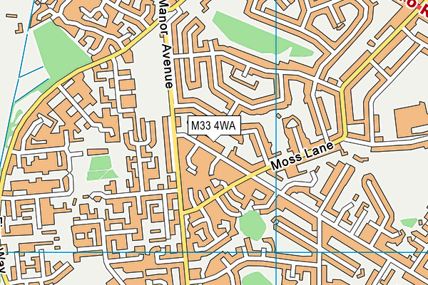 M33 4WA map - OS VectorMap District (Ordnance Survey)