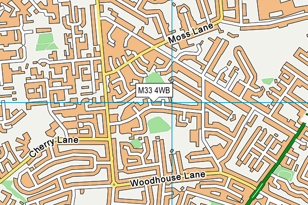 M33 4WB map - OS VectorMap District (Ordnance Survey)