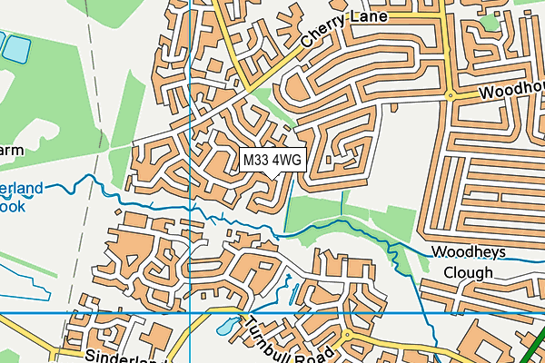 M33 4WG map - OS VectorMap District (Ordnance Survey)