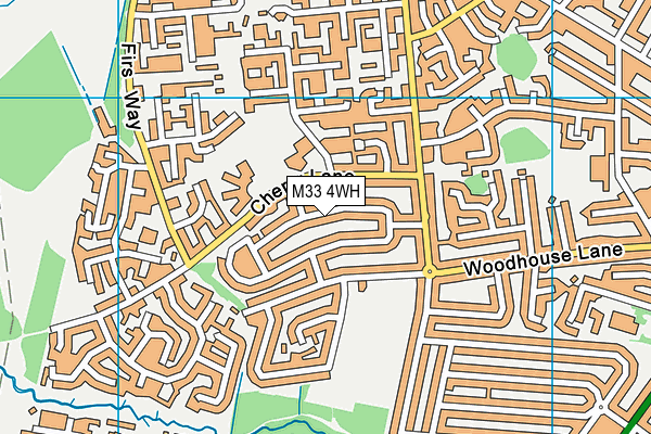 M33 4WH map - OS VectorMap District (Ordnance Survey)
