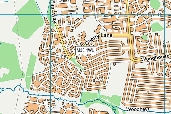 M33 4WL map - OS VectorMap District (Ordnance Survey)