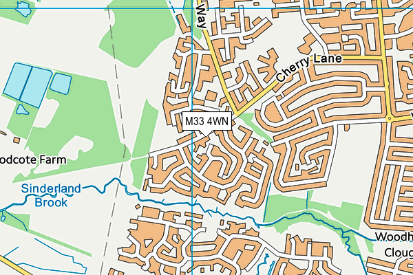 M33 4WN map - OS VectorMap District (Ordnance Survey)