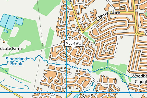 M33 4WQ map - OS VectorMap District (Ordnance Survey)
