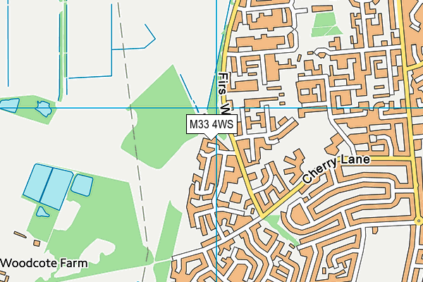 M33 4WS map - OS VectorMap District (Ordnance Survey)