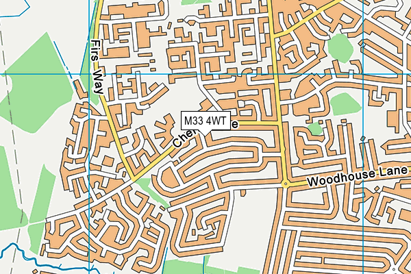 M33 4WT map - OS VectorMap District (Ordnance Survey)