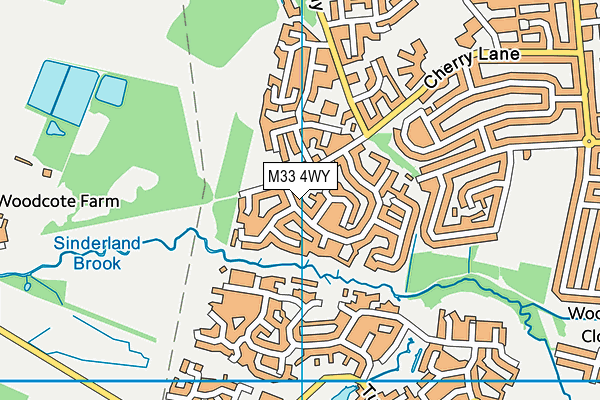 M33 4WY map - OS VectorMap District (Ordnance Survey)