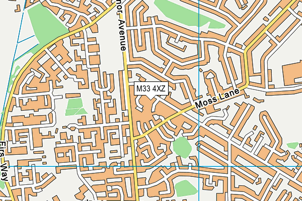 M33 4XZ map - OS VectorMap District (Ordnance Survey)