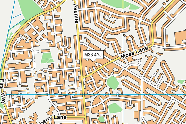 M33 4YJ map - OS VectorMap District (Ordnance Survey)