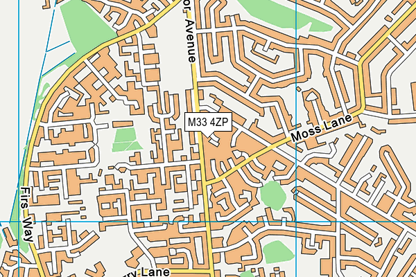 M33 4ZP map - OS VectorMap District (Ordnance Survey)