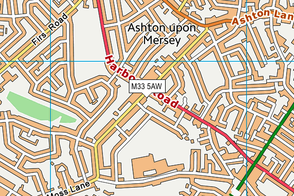 M33 5AW map - OS VectorMap District (Ordnance Survey)