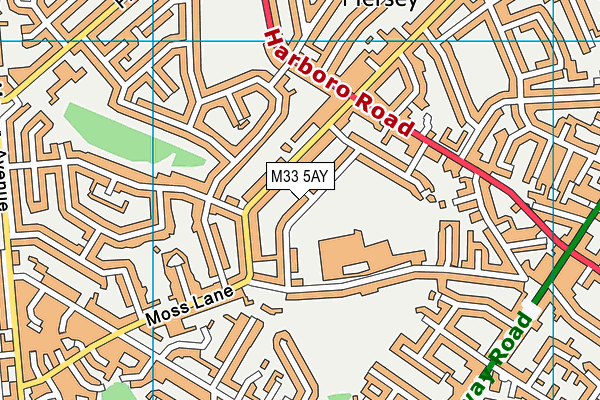 M33 5AY map - OS VectorMap District (Ordnance Survey)