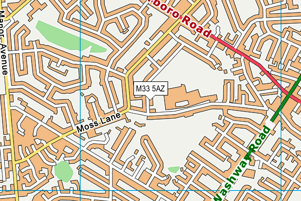 M33 5AZ map - OS VectorMap District (Ordnance Survey)
