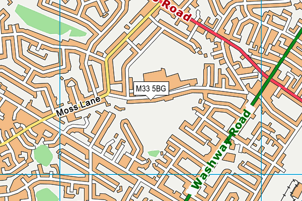 M33 5BG map - OS VectorMap District (Ordnance Survey)