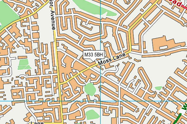 M33 5BH map - OS VectorMap District (Ordnance Survey)