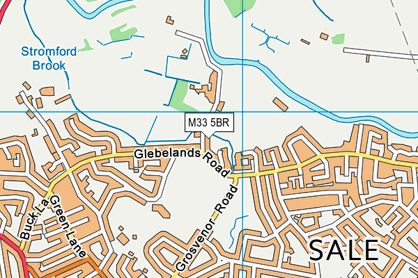 M33 5BR map - OS VectorMap District (Ordnance Survey)