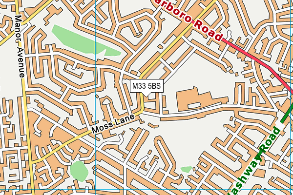 M33 5BS map - OS VectorMap District (Ordnance Survey)