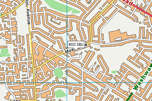 M33 5BU map - OS VectorMap District (Ordnance Survey)