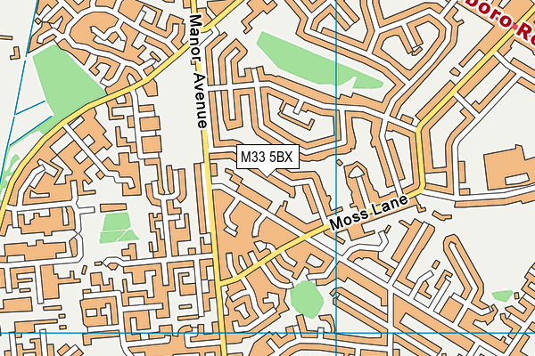 M33 5BX map - OS VectorMap District (Ordnance Survey)