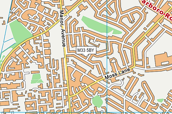 M33 5BY map - OS VectorMap District (Ordnance Survey)