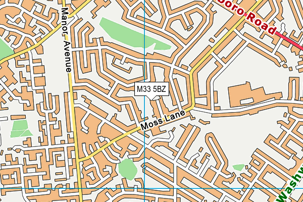 M33 5BZ map - OS VectorMap District (Ordnance Survey)