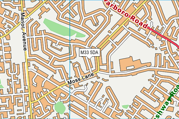 M33 5DA map - OS VectorMap District (Ordnance Survey)