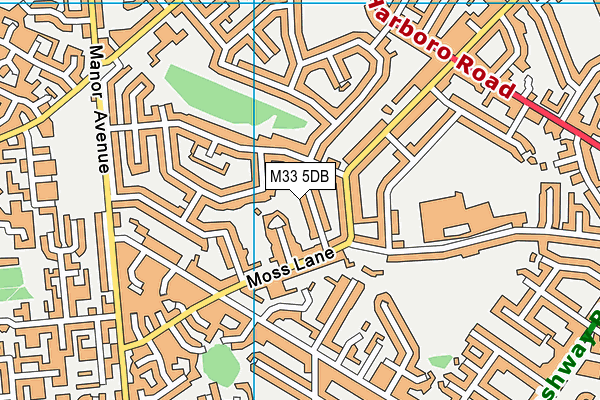 M33 5DB map - OS VectorMap District (Ordnance Survey)